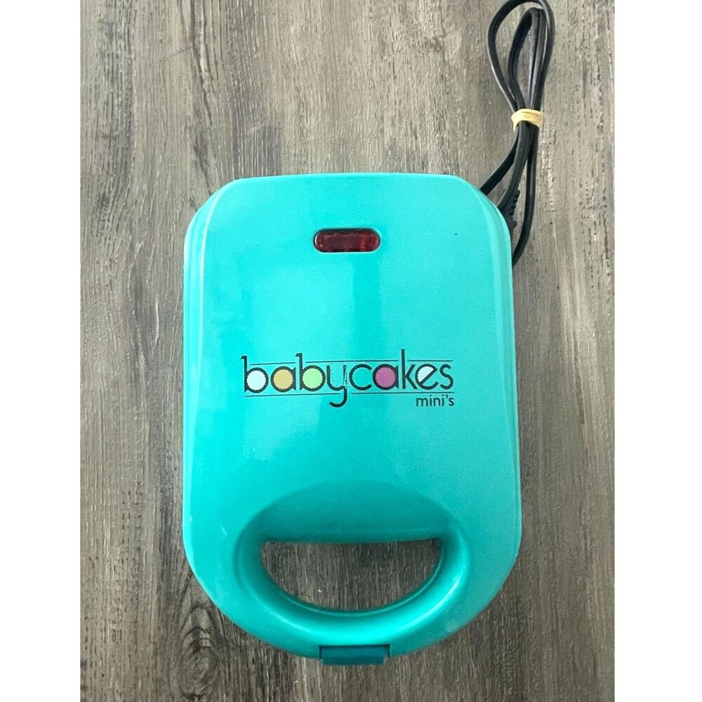 Babycakes Mini Waffle Stick Maker Aqua Teal WMW-40 w Box Manual Tested - Picture 2 of 7